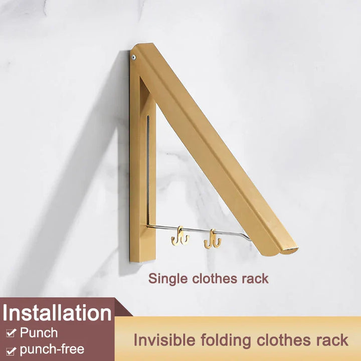 Lisslune | Space Saver Foldable Wall Clothes Aluminum Rack