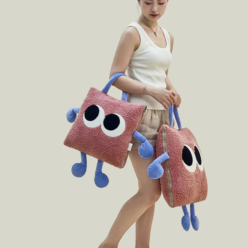 Lisslune | Cute Monster Portable Soft Throw Pillow Blanket