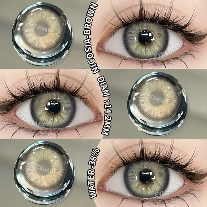 Rynx | 1 Pair New Colored Contact Lenses for Eyes Green Contact Lenses Fashion Blue Eye Lenses Annual Gray Beauty Contact Lenses