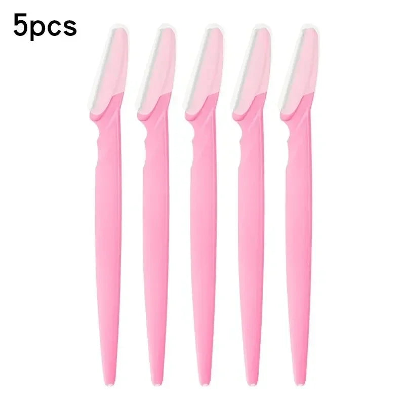 Rynx | 5pcs Eyebrow Epilator Sets Facial Razor Portable Stainless Steel Hair Removal Safety Eyebrow Trimmer Women's Makeup Tools