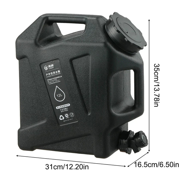 Lisslune | Portable 12L water container with tap – Sturdy canister for outdoor and camping