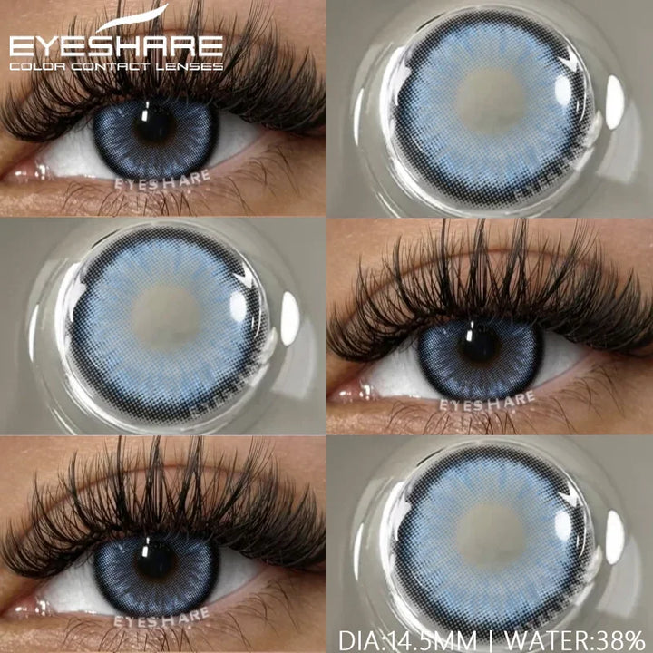 Rynx | 1 pair of contact lenses with prescription in natural color, myopic lenses, green contact lenses, fashionable brown lenses, gray pupils