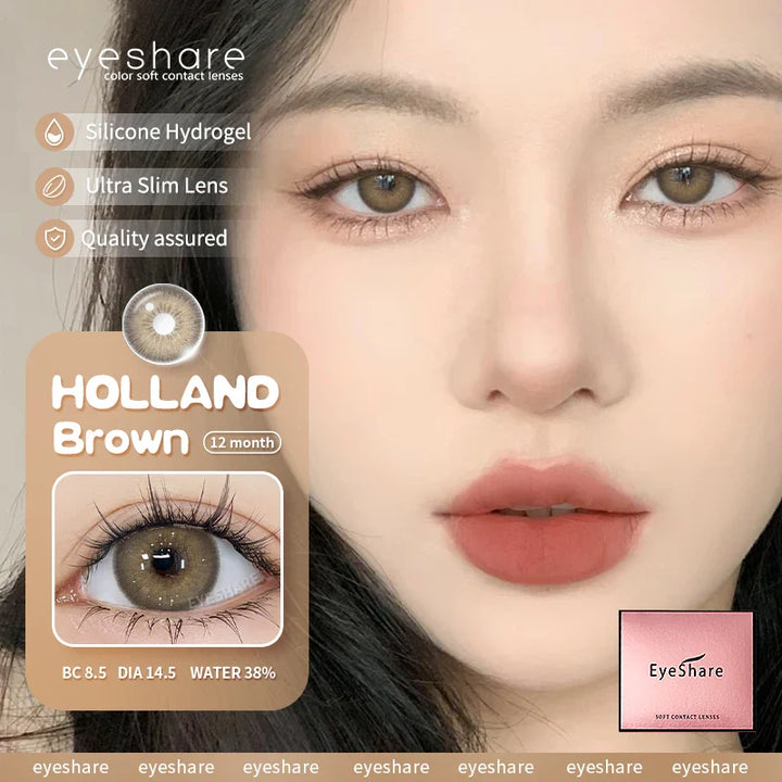 Rynx | Colorful Contact Lenses for Eyes 1 Pair Stylish Blue Eye Lenses Brown Lenses Gray Pupils Annual Cosmetic Green Lenses