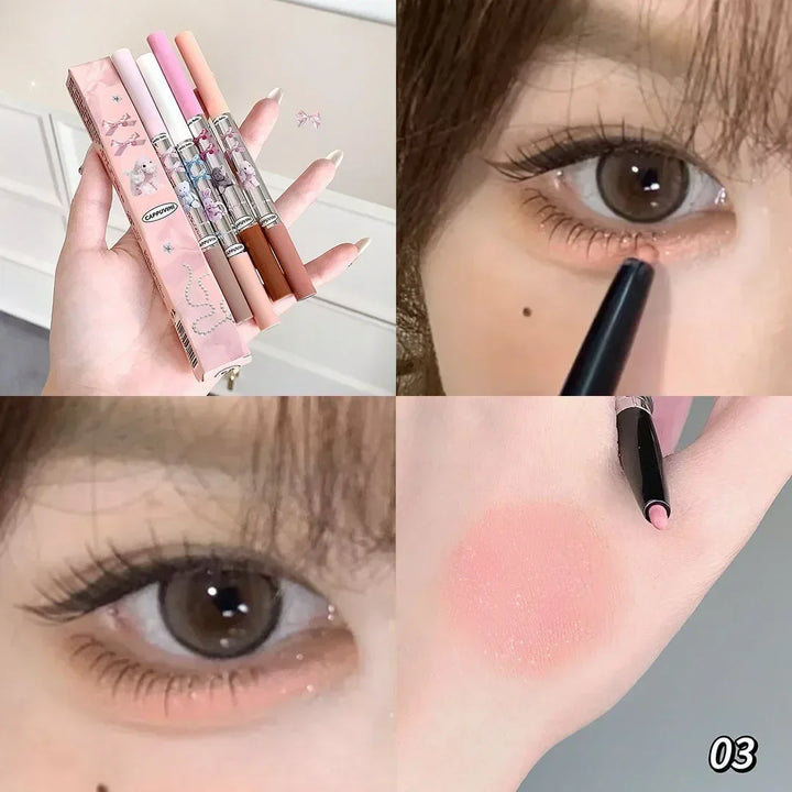 Rynx | Double head lying silk spinner pencil silk spinner highlighter crease pencil diamond glitter matte illuminating shadow eyeliner pencil Aegyo-sal