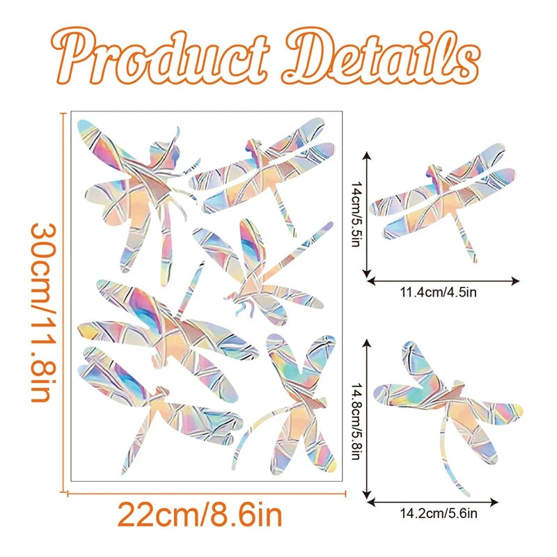 Rynx Rainbow Suncatcher Window Sticker PVC Cat Butterfly Prism Glass Wall Sticker Home Kids Bedroom Decoration Self-Adhesive Decor