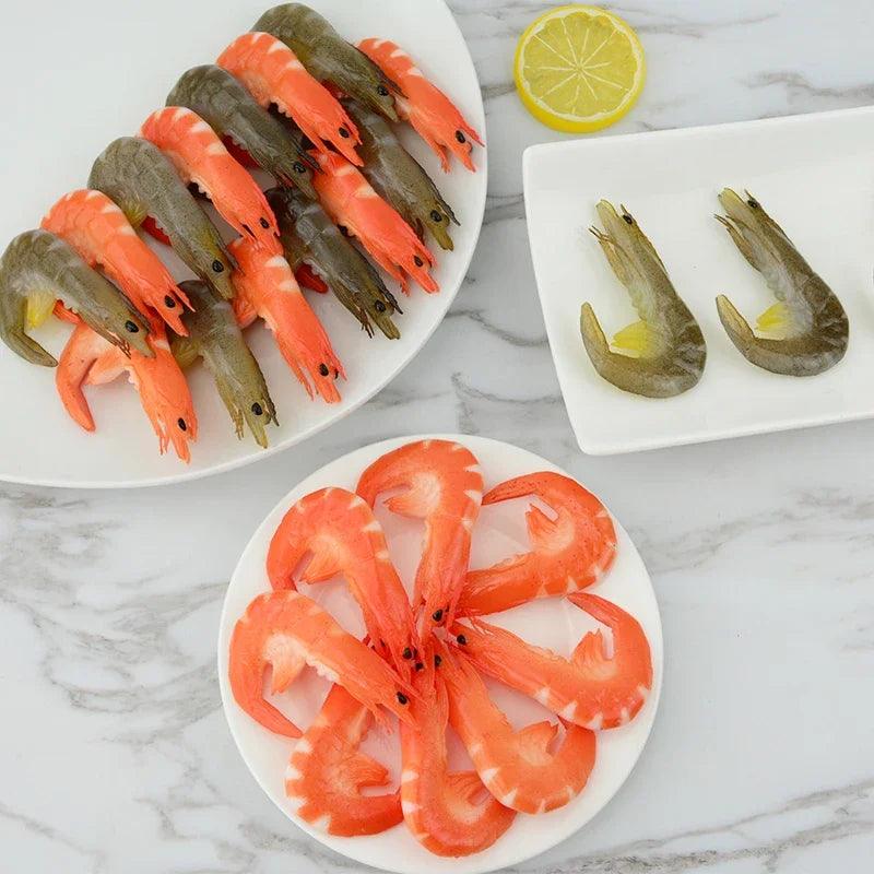 Lisslune | Realistic PVC Shrimp Sculpture for Home Decor and Creative Play