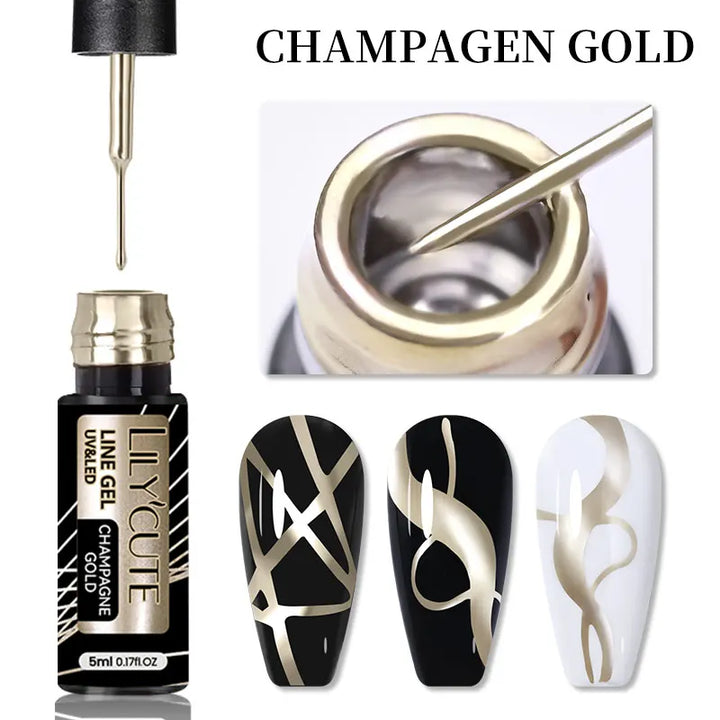Rynx | 5ml Colorful Reflective Liner Gel Nail Polish Super Bright Painting Glitter Gel Graffiti Stripe Design Polish Manicure