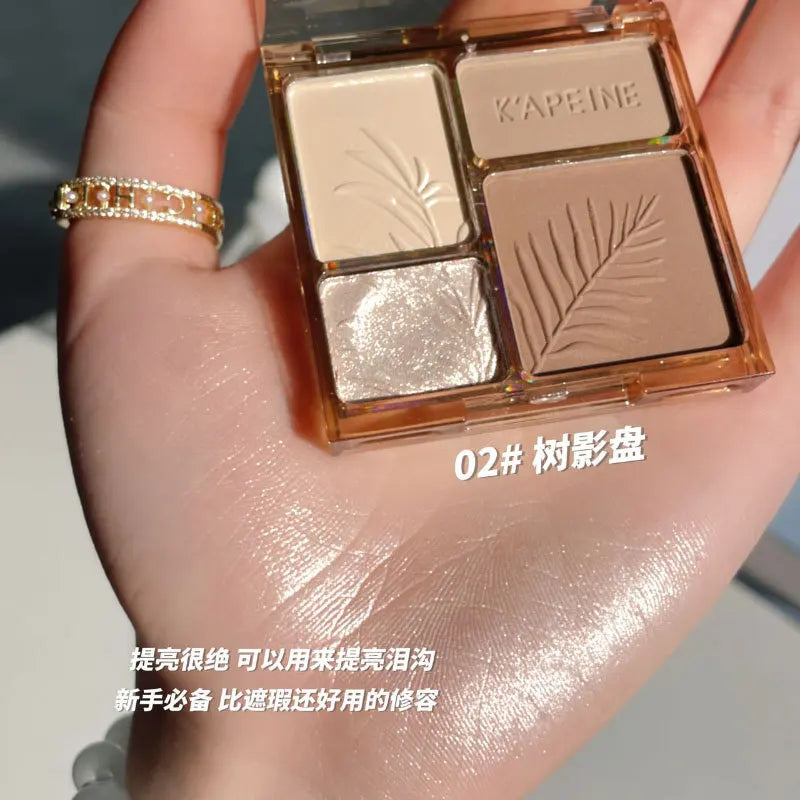 Rynx | Matte Highlighter Palette 3D Nose Contour Glow Lighten Contour Shimmer Powder Cosmetic Face Shading Care Powder Makeup