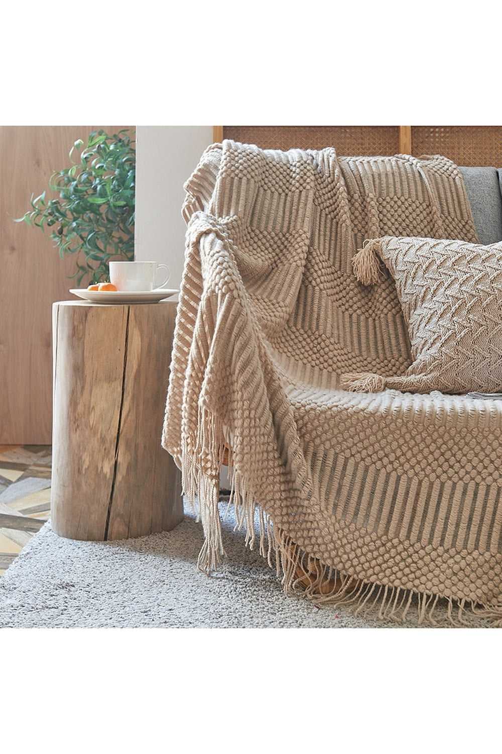 Lisslune | Solid Color Sofa Blanket