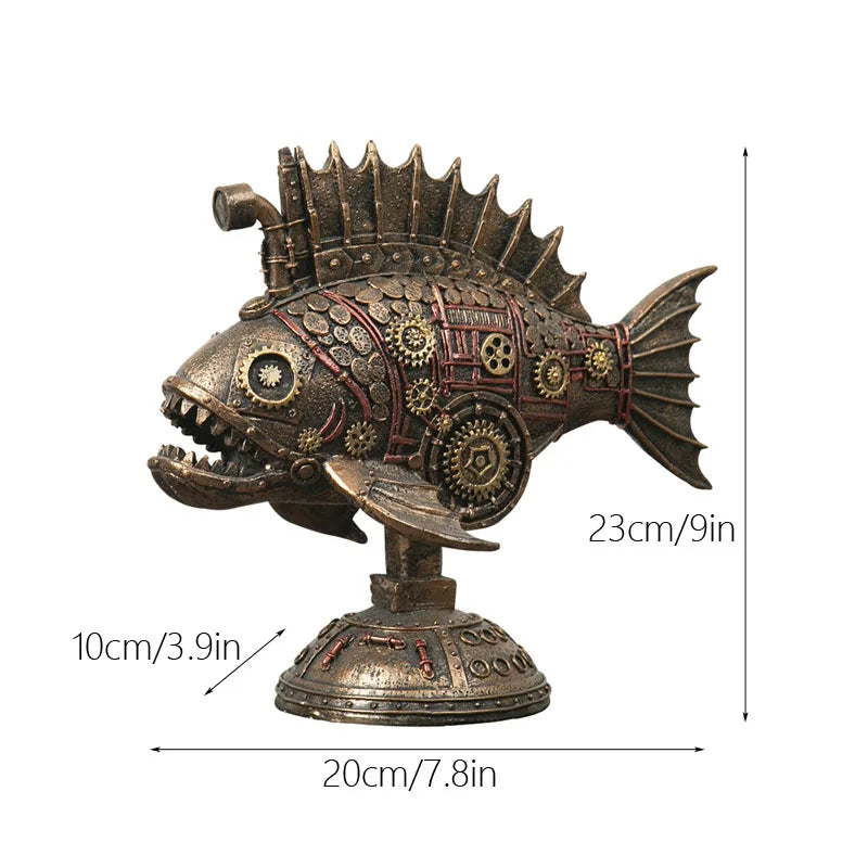 Lisslune | Steampunk Mechanical Blackfish Figurine