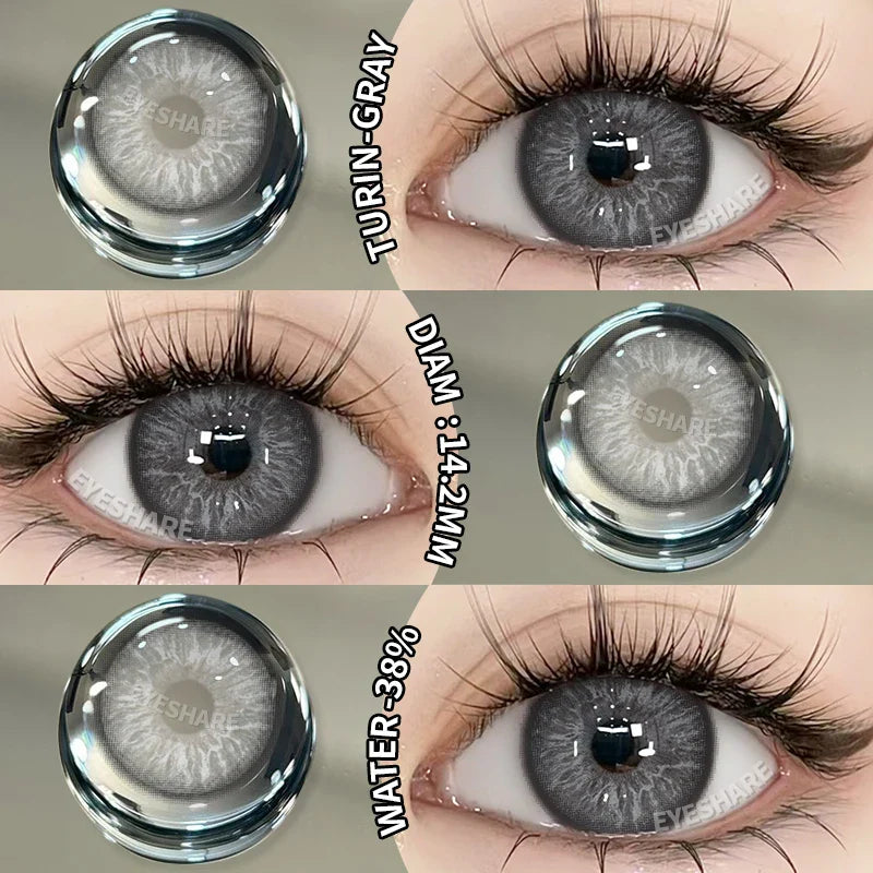 Rynx | New Lenses 1 Pair Colored Lenses for Eyes Green Contact Lenses Fashion Blue Eye Lenses Annual Gray Contact Lenses