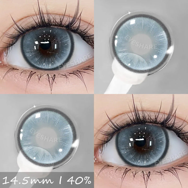 Rynx | Natural Color Contact Lenses 2 Pieces Fashion Blue Lenses Gray Pupils Lens Brown Beautiful Pupils Green Lens Annual 14.5mm