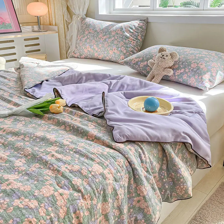Rynx | Summer blanket Climate blanket Flower girl Heart Class A Double-layer yarn Summer cool soft Machine washable