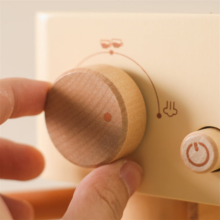 Lisslune | Little Barista Wooden Coffee Machine – Educational Pretend Play Toy | for Kids Age 1+
