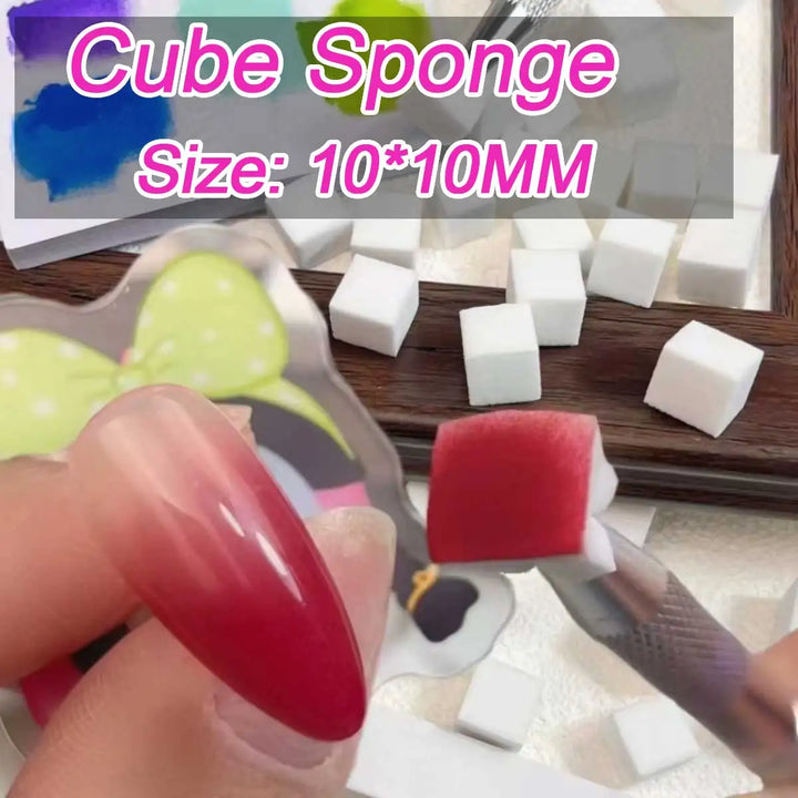 Rynx | 50 pieces square nail art sponges + grab pen set gradient nail brush gel polish design nail sponge grab pen manicure accessories