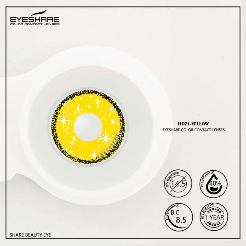 Rynx Cosplay HD71 Yellow 14.5mm 1 Pair | 1 Year