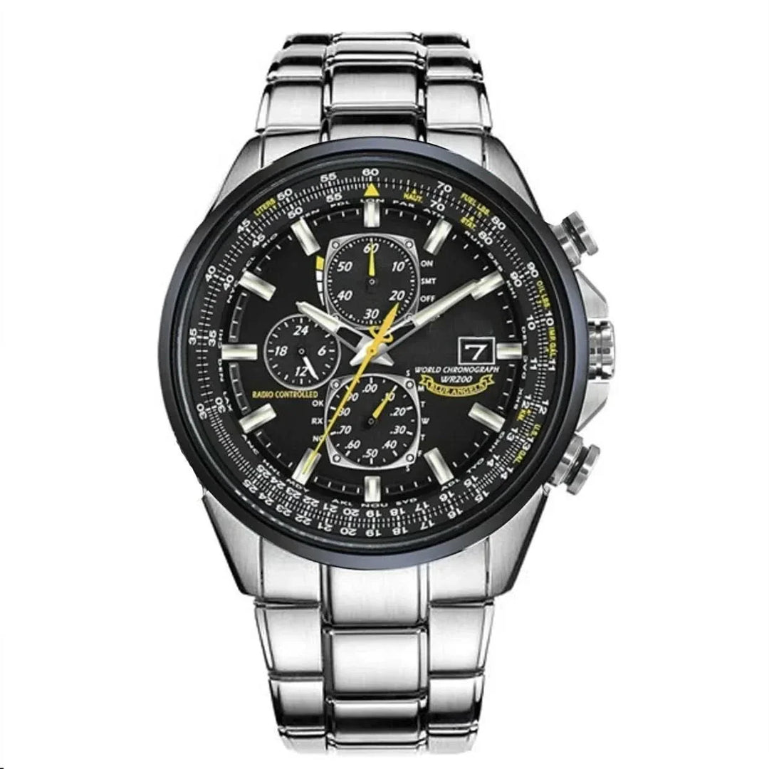 Lisslune | Men’s Stainless Steel Chronograph Watch with Calendar