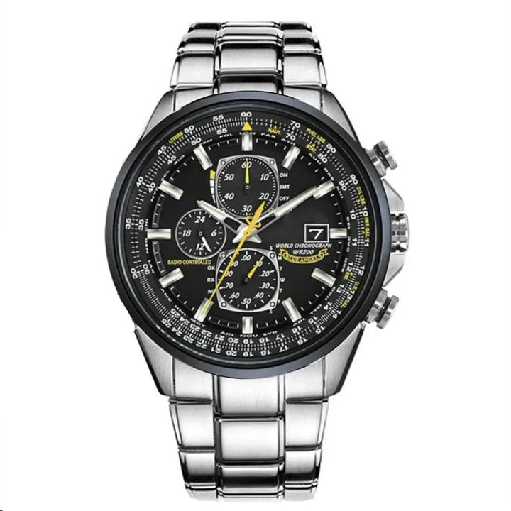 Lisslune | Men’s Stainless Steel Chronograph Watch with Calendar