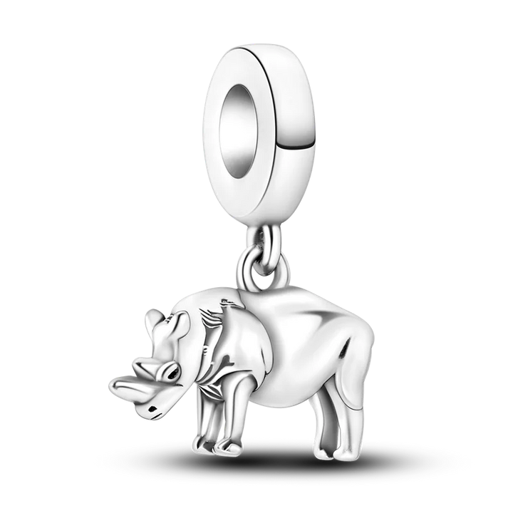 Lisslune | 925 Silver Golden Leopard Charms Beads Colorful Chameleon Rhinoceros Lion Scarab Cat Pendant Compatible with Original Pandora Bracelet Jewelry