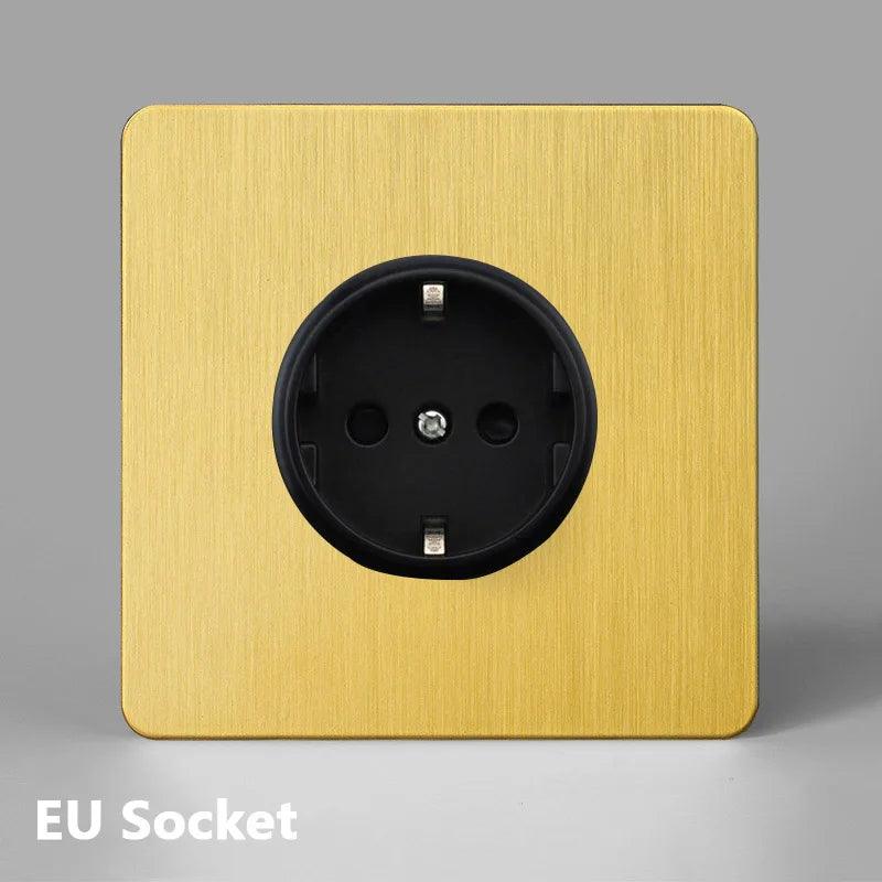 Lisslune | Luxurious Gold Dimmer Switch Set with USB Charging Port - Perfect for French/EU Plugs