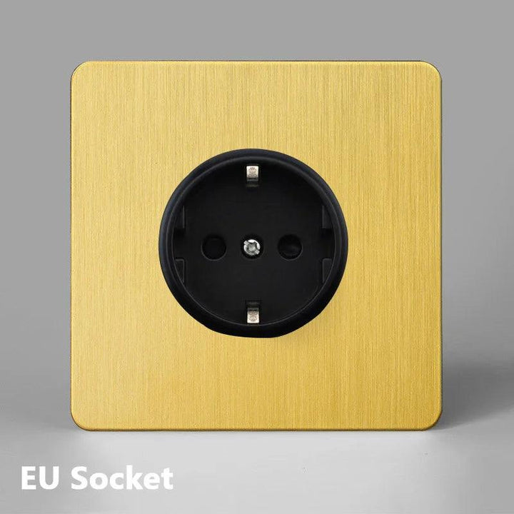 Lisslune | Luxurious Gold Dimmer Switch Set with USB Charging Port - Perfect for French/EU Plugs