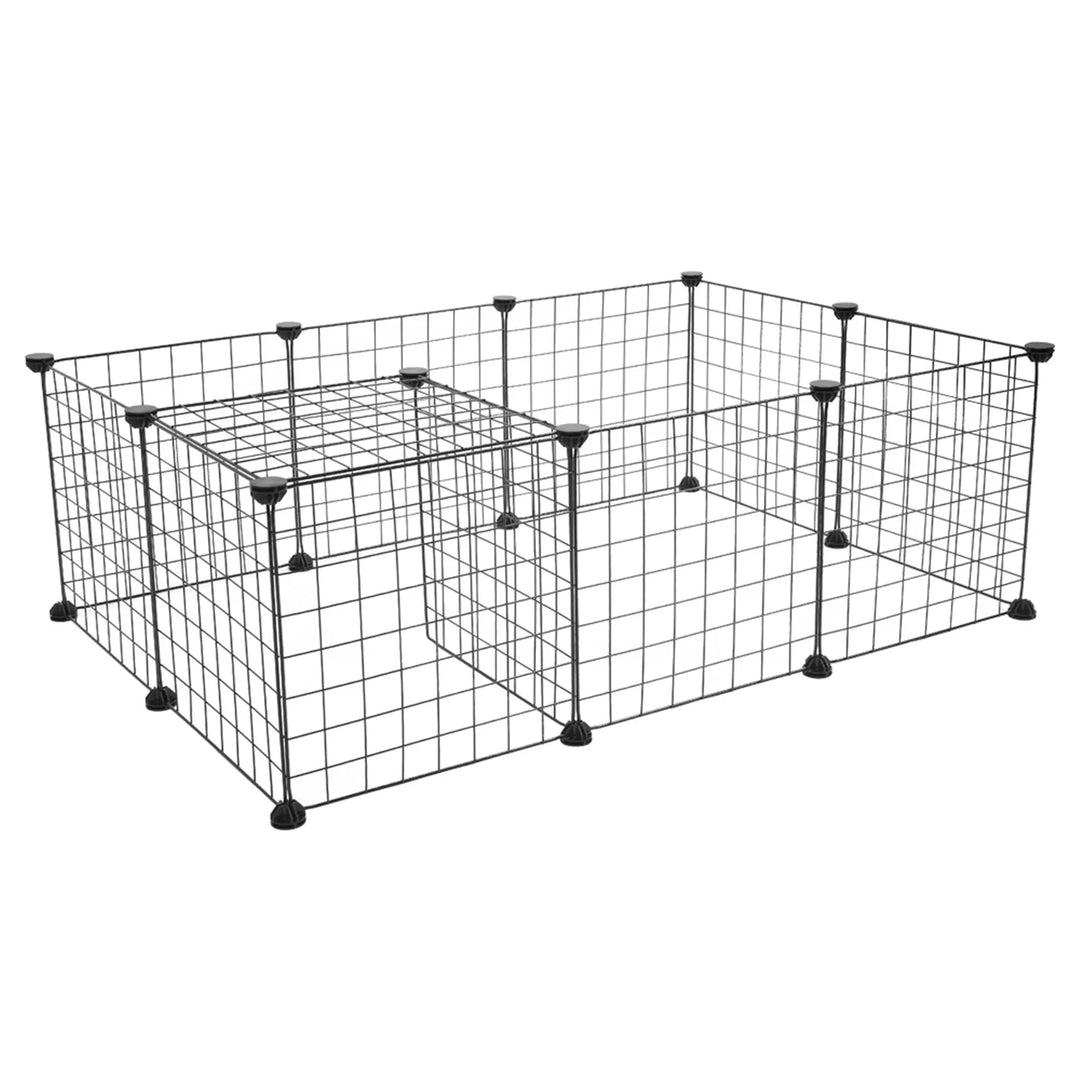 Lisslune | "Haustierlaufstall: Innen-Metallkäfig für Meerschweinchen, Kaninchen. Tragbarer Gartenzaun, Hundehütte, Zaun-Zelt.