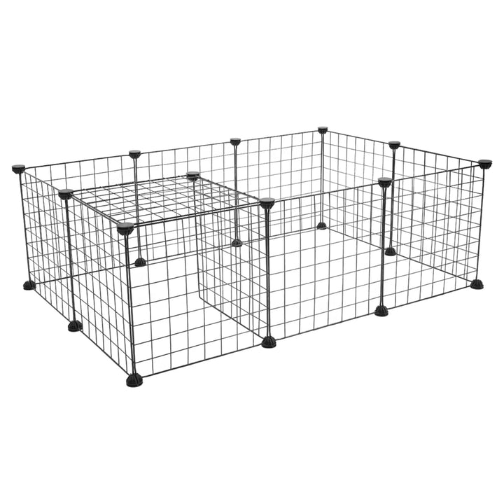 Lisslune | "Haustierlaufstall: Innen-Metallkäfig für Meerschweinchen, Kaninchen. Tragbarer Gartenzaun, Hundehütte, Zaun-Zelt.