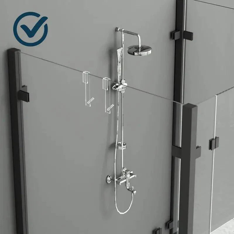 Lisslune | Frameless Acrylic Shower Door Organizer - Effortless Installation Without Drill Required