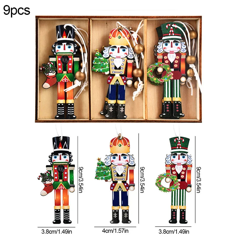 Rynx Christmas Wood Pendant Gingerbread Man Gnome Christmas Tree Hanging Decoration Noel Navidad Decorations for Home New Year Gift
