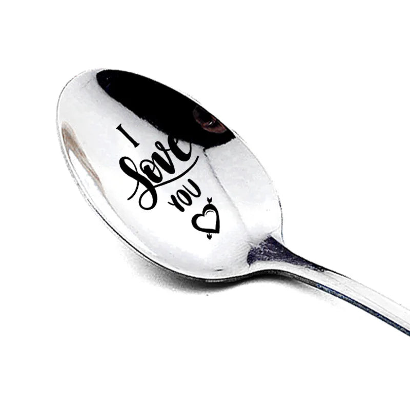 Rynx Valentine’s Day gift stainless steel milk coffee spoon love letter wedding souvenirs anniversary gift for girlfriend boyfriend
