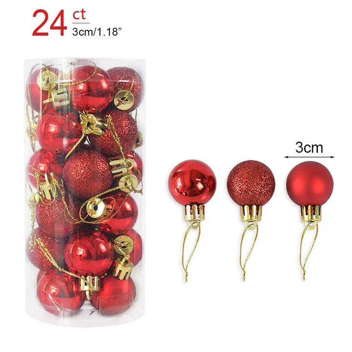 Rynx 1box Christmas balls Christmas tree decoration ball Xmas hanging tree ornament home party decor New Year gift Noel Navidad