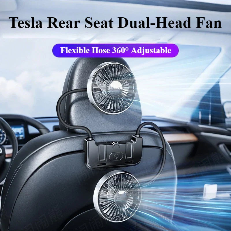Lisslune | Dual-Head Rear Seat Fan – Eary – (USB-C Rechargeable)