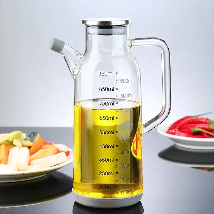 Lisslune | Pure Glass Measuring Scale Oil Dispenser  Bottle