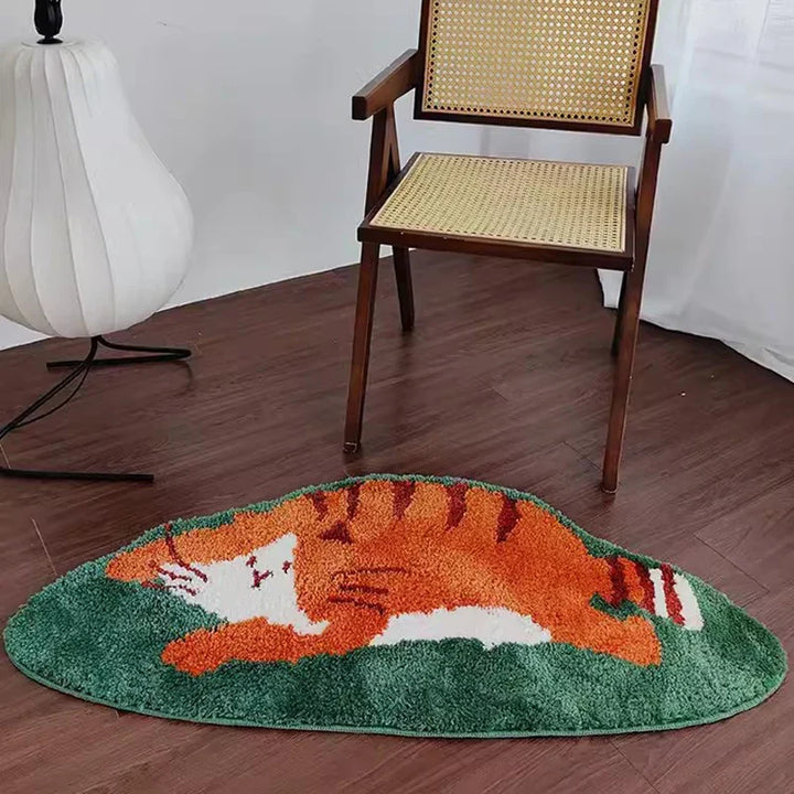 Rynx | Cute padded cat bedroom rug Soft cartoon animal rug bathroom mat living area pad doormat aesthetic home decoration 50x110cm