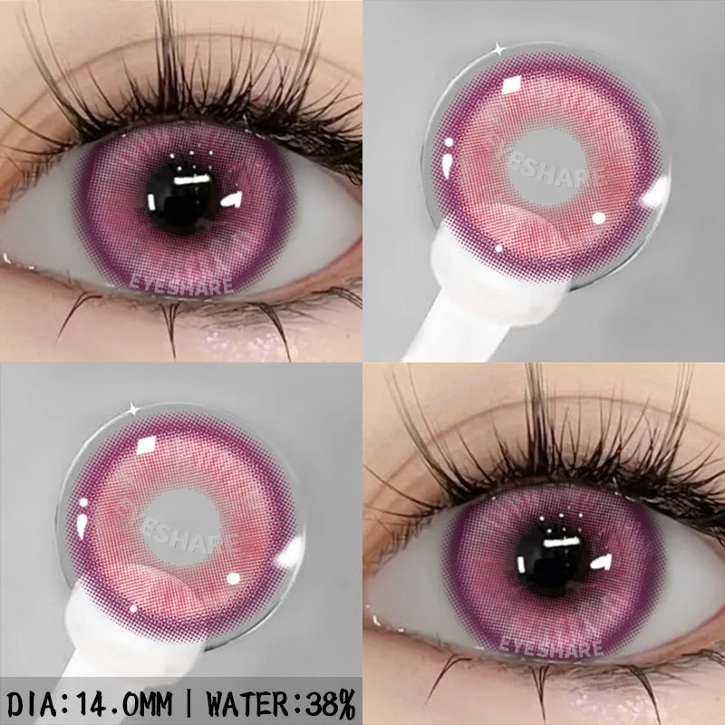 Rynx | 1 Pair purple lenses for eye color contact lenses anime pink lenses blue pupils for eyes Y2K lenses for natural eyes