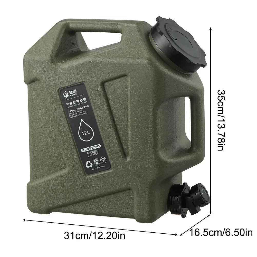 Lisslune | Portable 12L water container with tap – Sturdy canister for outdoor and camping