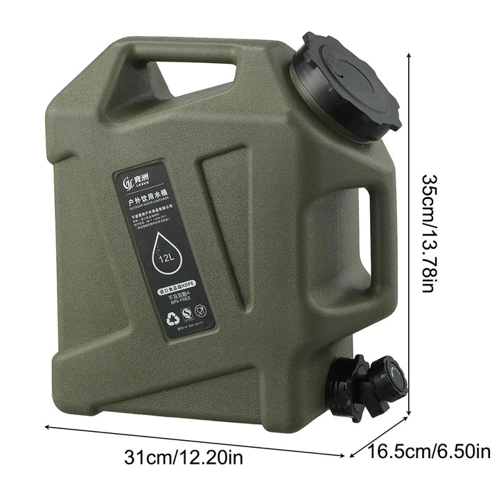 Lisslune | Portable 12L water container with tap – Sturdy canister for outdoor and camping