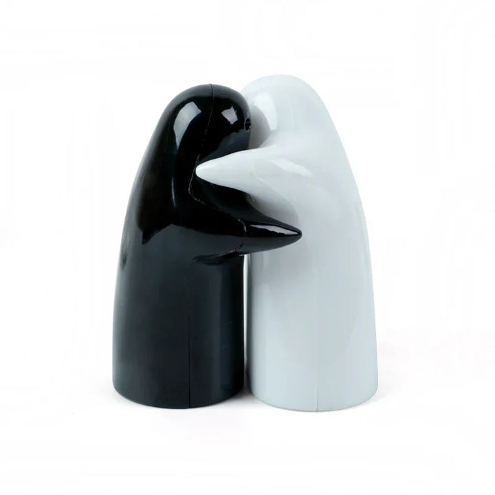 Lisslune | Cute Embracing Ghosts Black and White Ceramic Salt and Pepper Mill