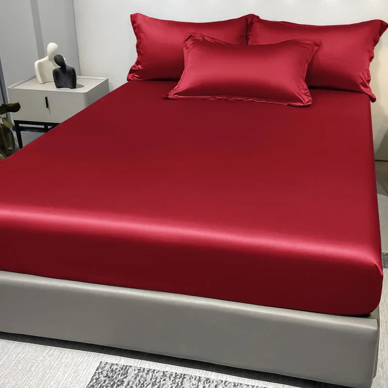 Lisslune | SatinDreams Luxury Fitted Sheet | Silky Satin Bed Sheet | Breathable & Cooling | Wrinkle-Free | Easy Care