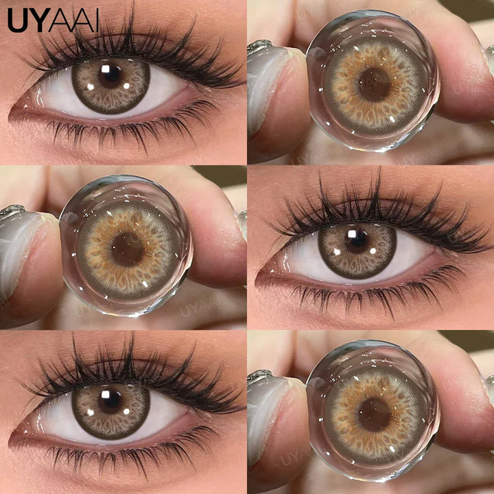 Rynx | 1 Pair Brown Lenses Natural Large Eyes Gray Lenses Cosmetics Korean Style Lenses y2k Colorcon Blue Eye Contacts Purple Lenses