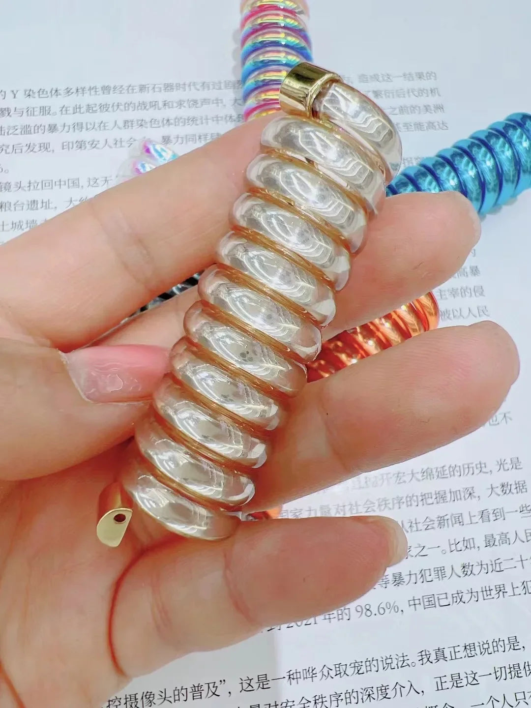 Rynx | Japanese Fashion Style Spiral Hairband Metal Tpu Hair Bands for Girls and Women Hair Accessories