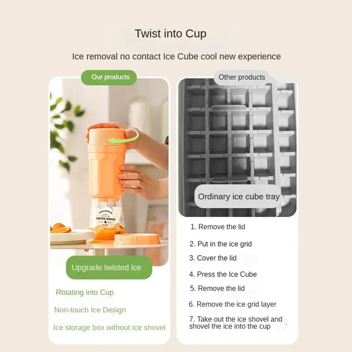 Lisslune | Automatic Spiral Release Easy-Release Ice Cube Maker