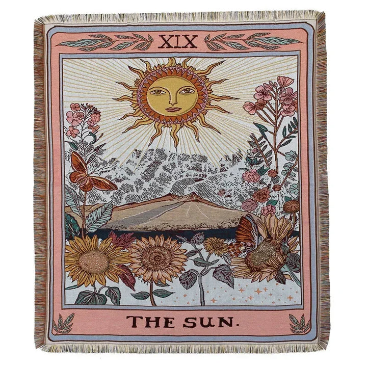 Lisslune | Sun & Flowers Wall Tapestry Blanket