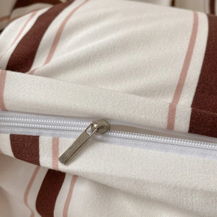 Rynx | In stripes bedding set with pillowcase bed sheet single and double size bedding duvet cover set queen/king double duvet cover