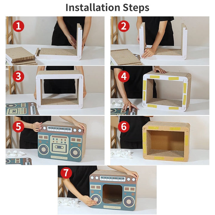 Lisslune | DIY Vintage Cat Scratching Board Bed