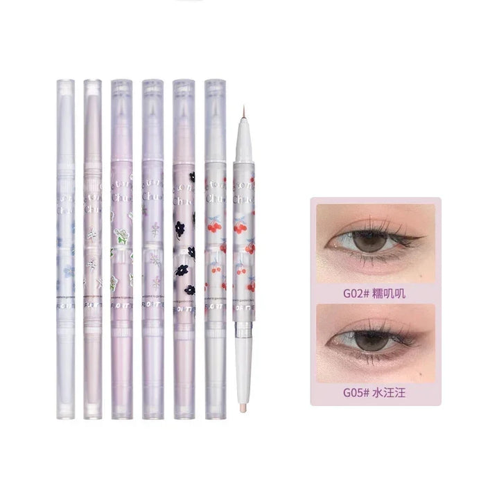 Rynx | Double Head Eyeshadow Eyeliner Silkworm Pencil Matte Pearl Glitter Eyeshadow Liner Pencil Highlighter Pencil Eye Makeup