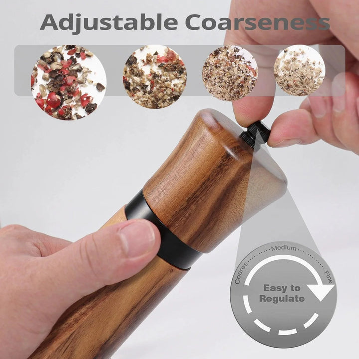 Lisslune | Customizable Ceramic Mill Acacia Wood Pepper Mill for Gourmets