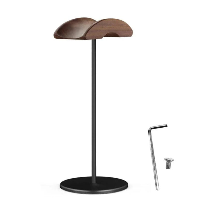 Lisslune | Stylish Walnut & Aluminum Alloy Headphone Stand - Modern Minimalist Earbud Holder for Desk Organization