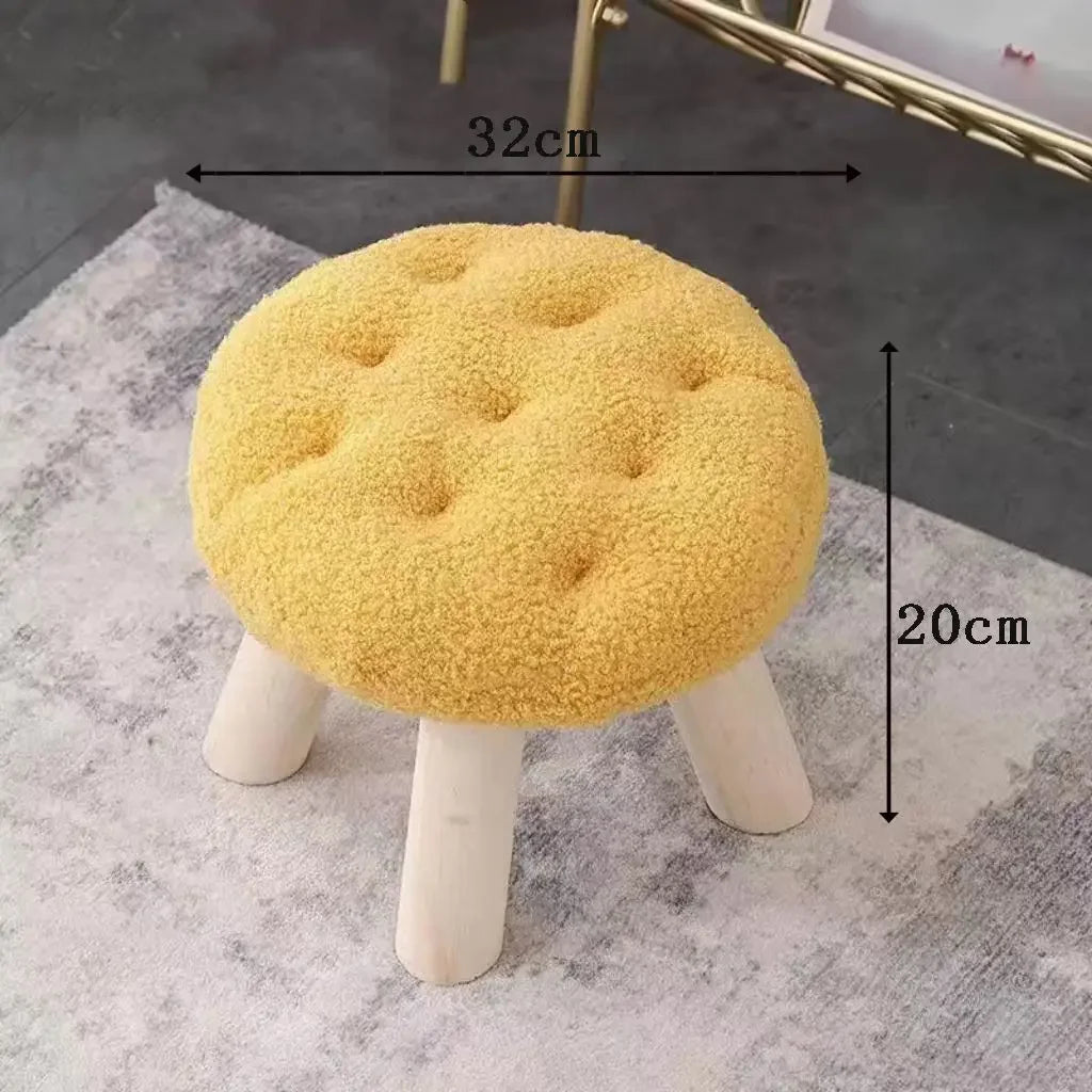 Rynx | Cookie small stool soft seat girls heart bedroom solid wood bench living room children's shoe changing stool furniture