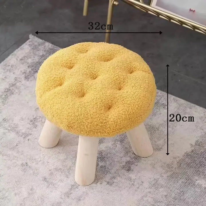 Rynx | Cookie small stool soft seat girls heart bedroom solid wood bench living room children's shoe changing stool furniture